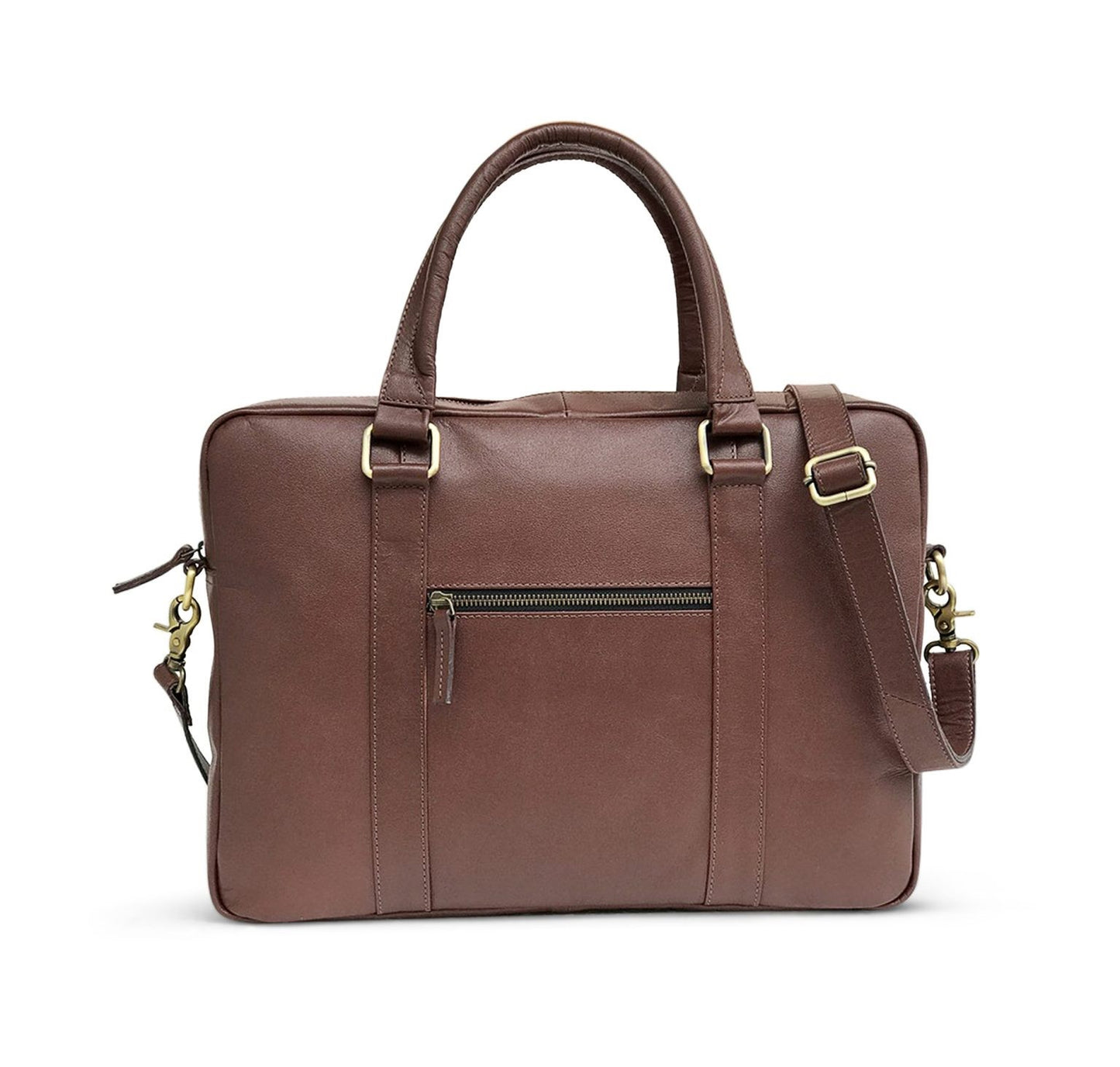 Granular Finish Leather Laptop Bag