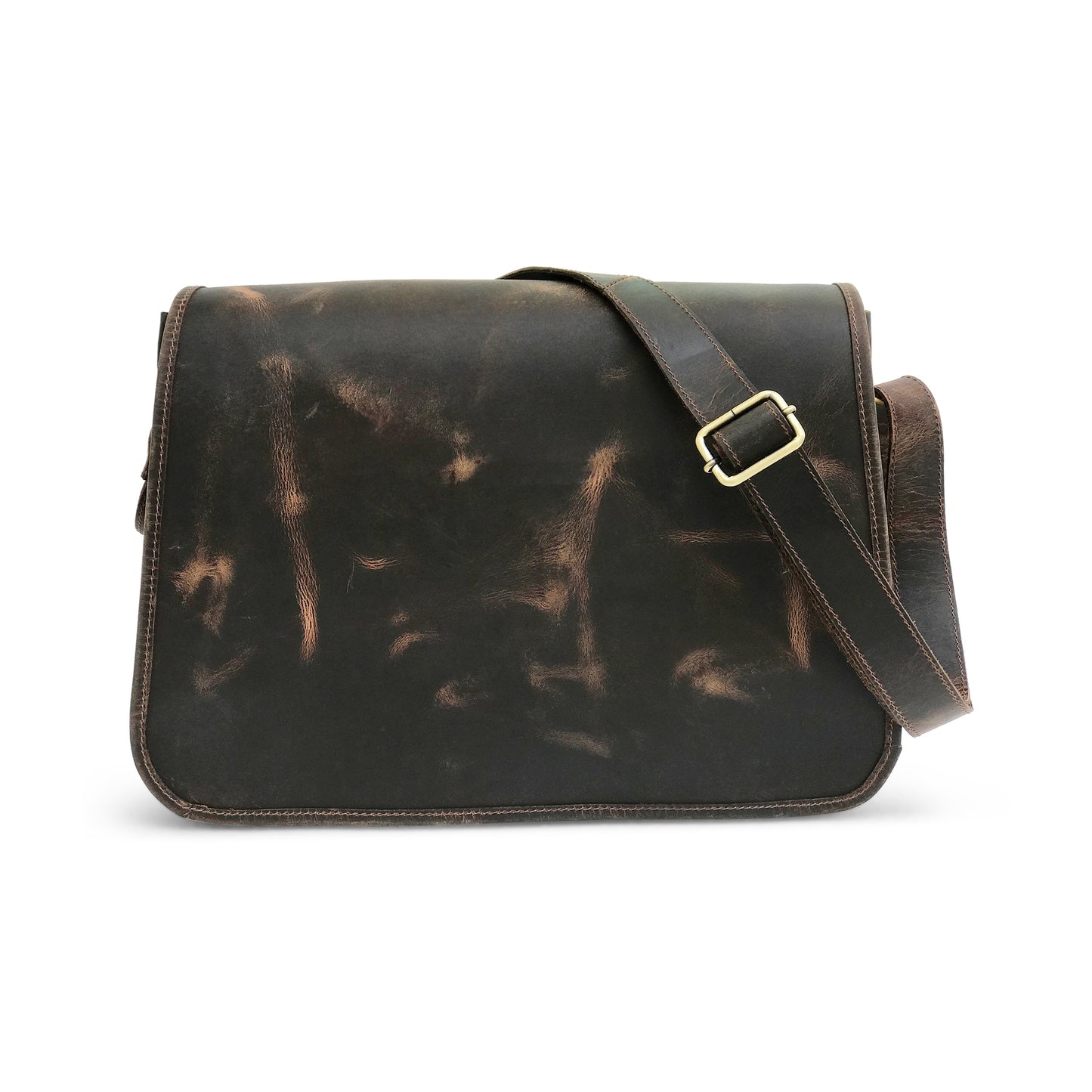 Dark Brown Leather Courier Bag