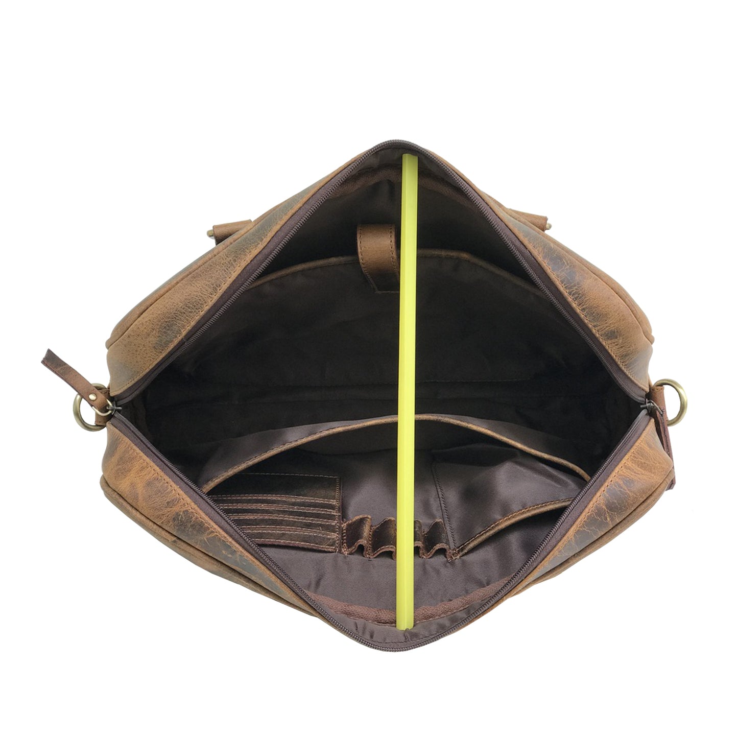 Hunter Brown Leather Laptop Tote Bag