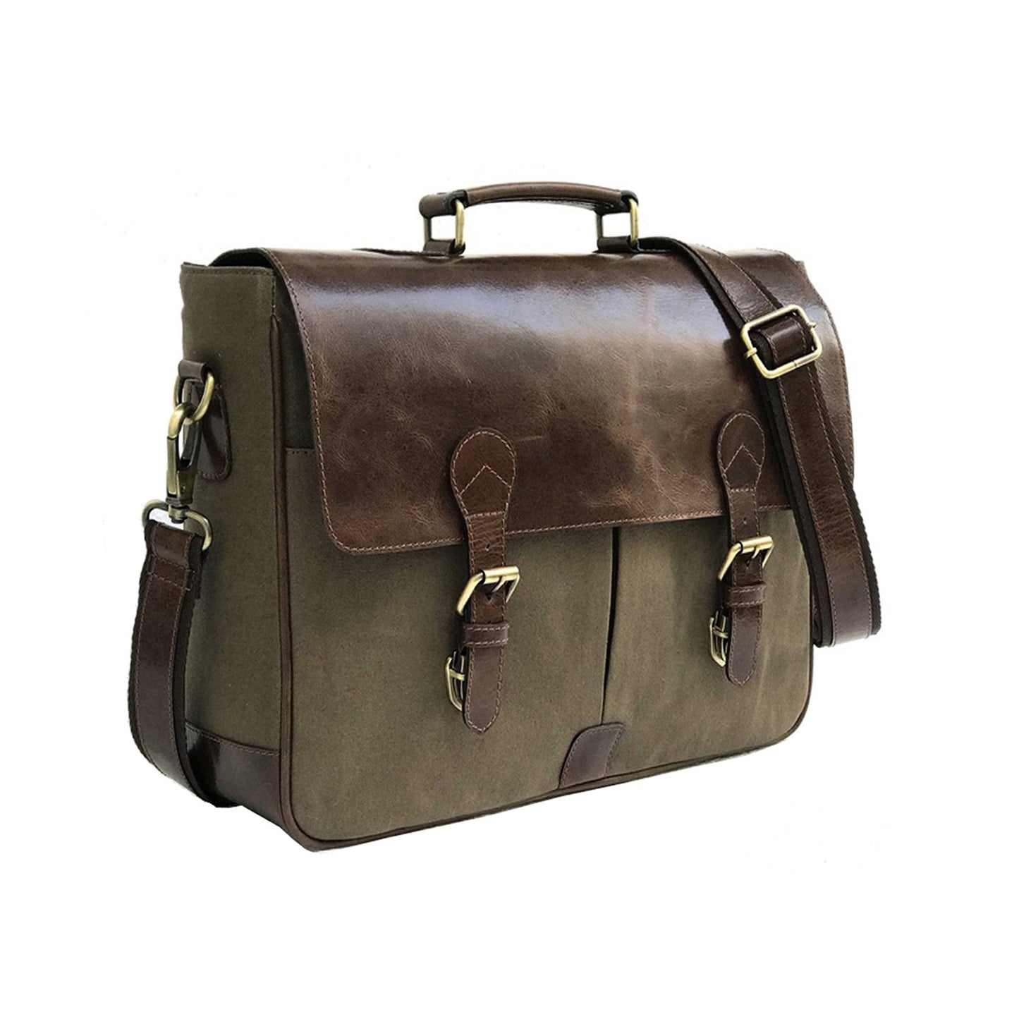 Leather Canvas Crossbody Bag