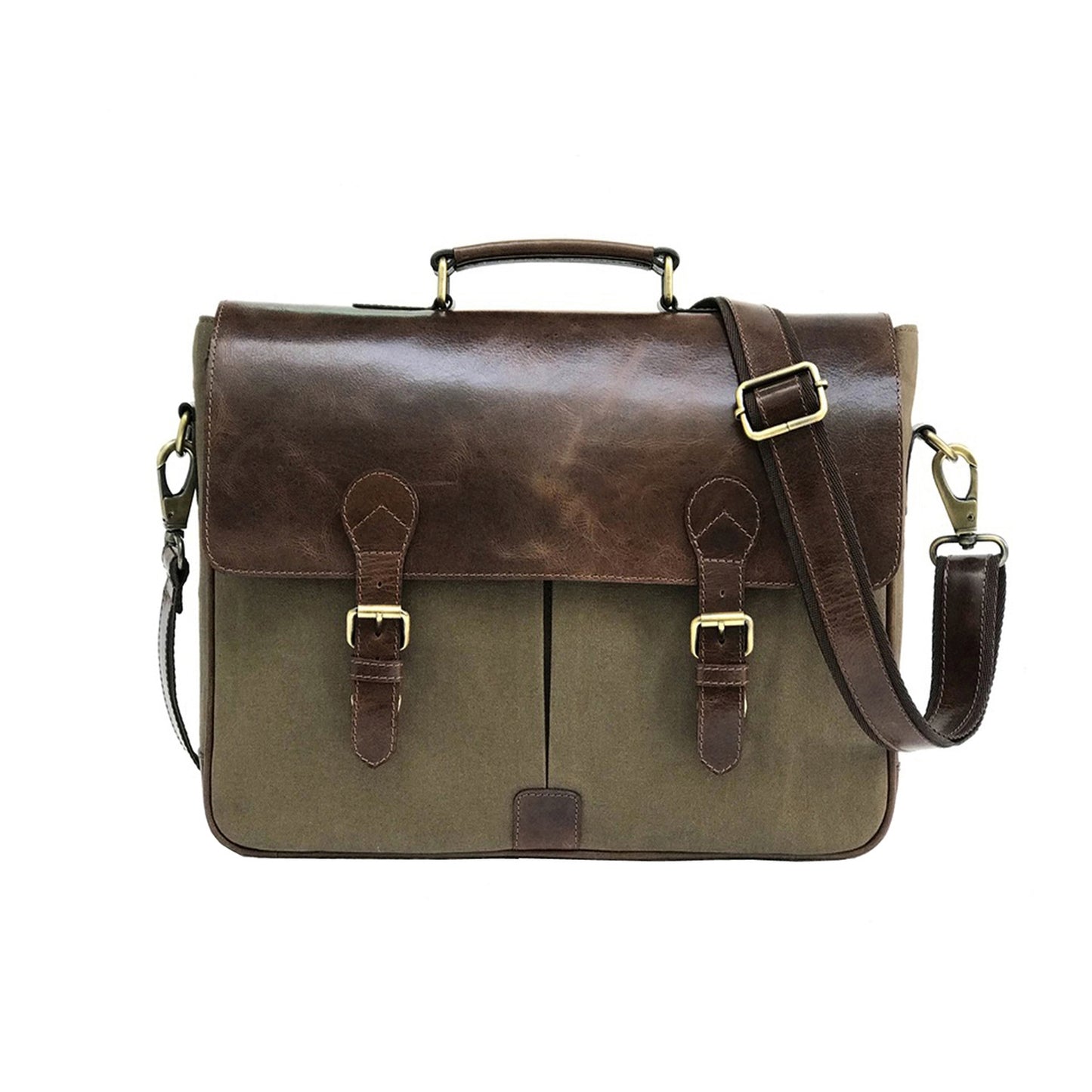 Leather Canvas Crossbody Bag