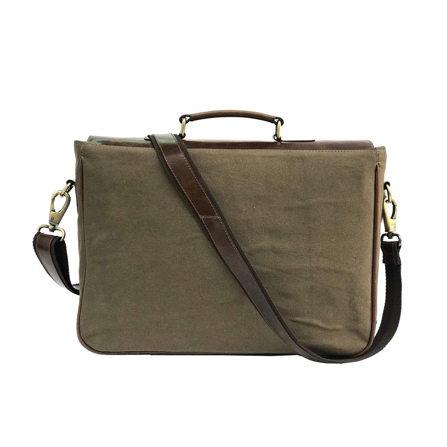 Leather Canvas Crossbody Bag