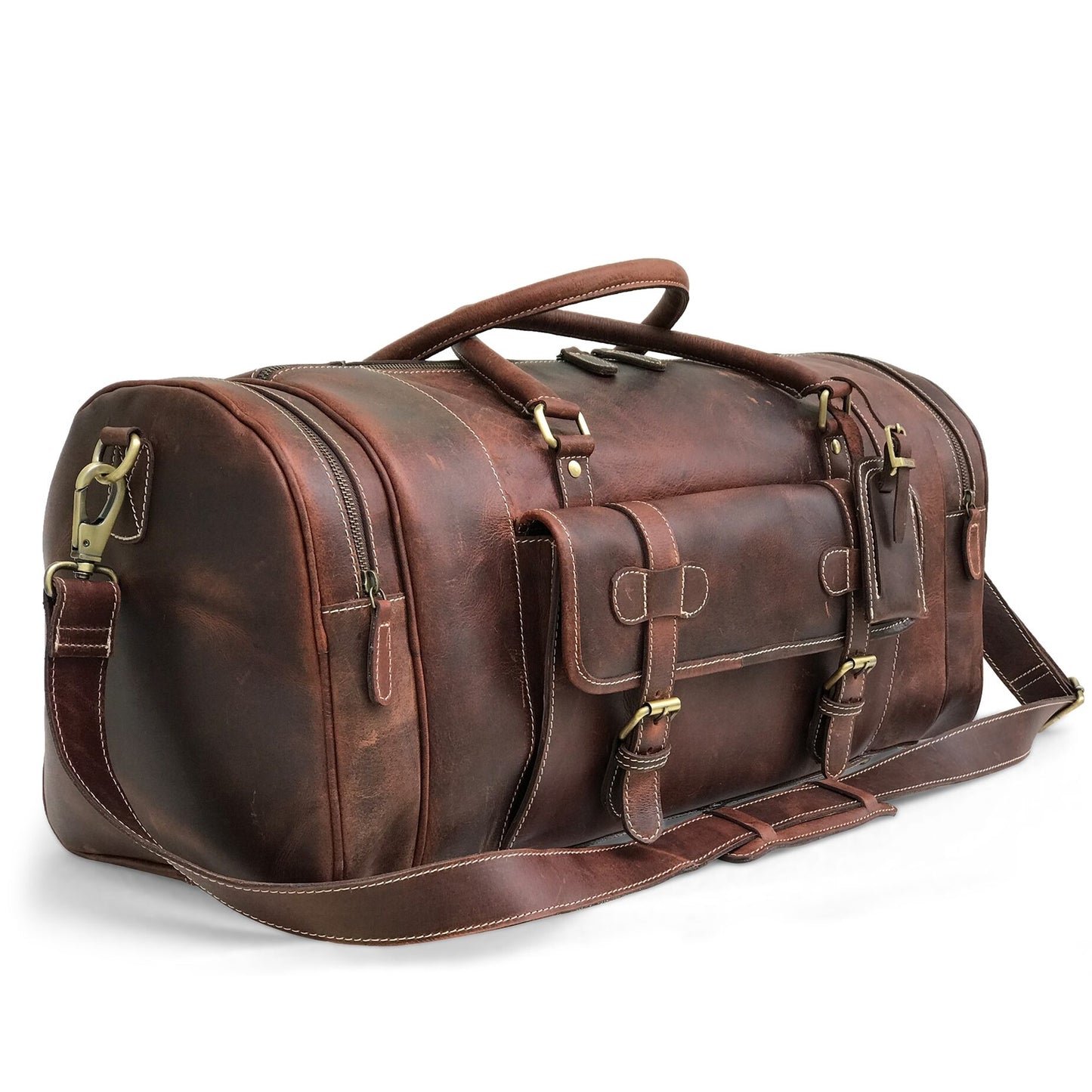 Full Grain Leather Overnight Bag