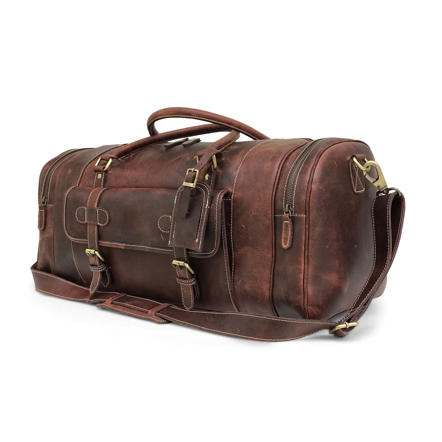 Full Grain Leather Overnight Bag