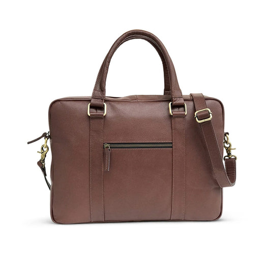 Granular Finish Leather Laptop Bag