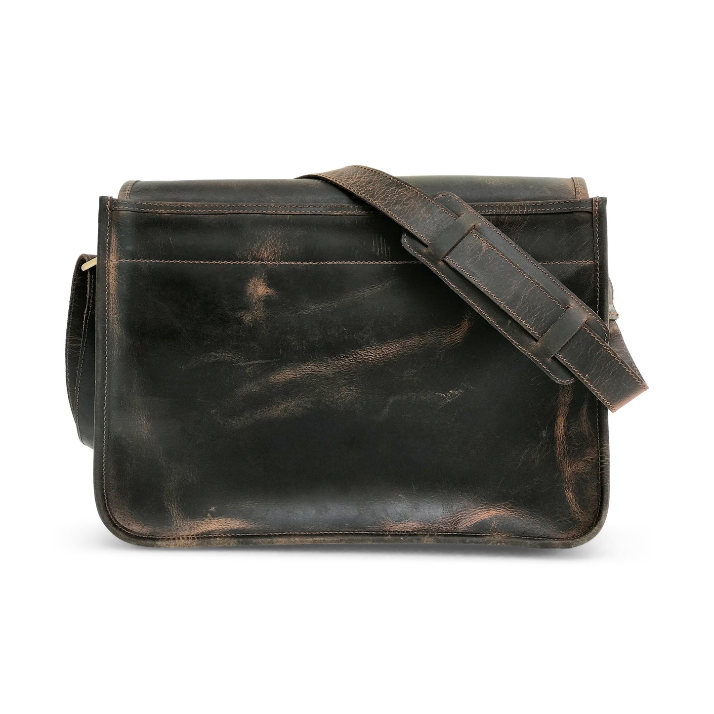 Dark Brown Leather Courier Bag