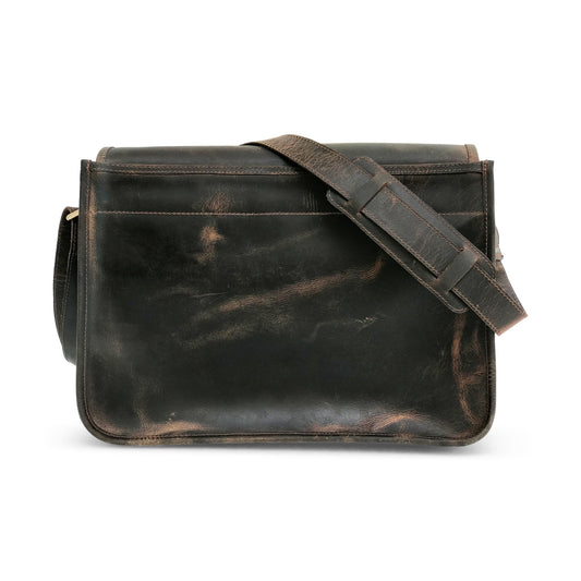 Dark Brown Leather Courier Bag