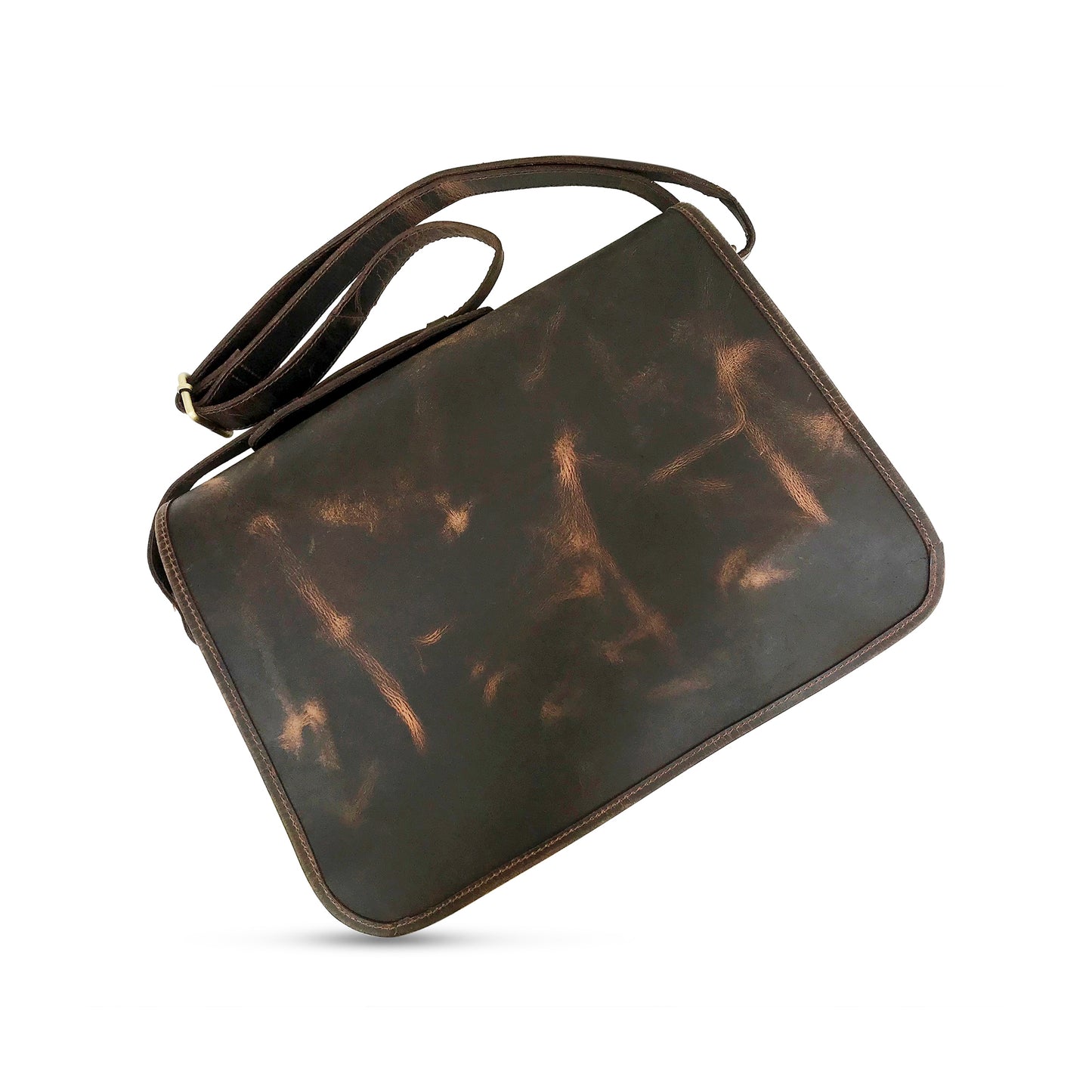 Dark Brown Leather Courier Bag