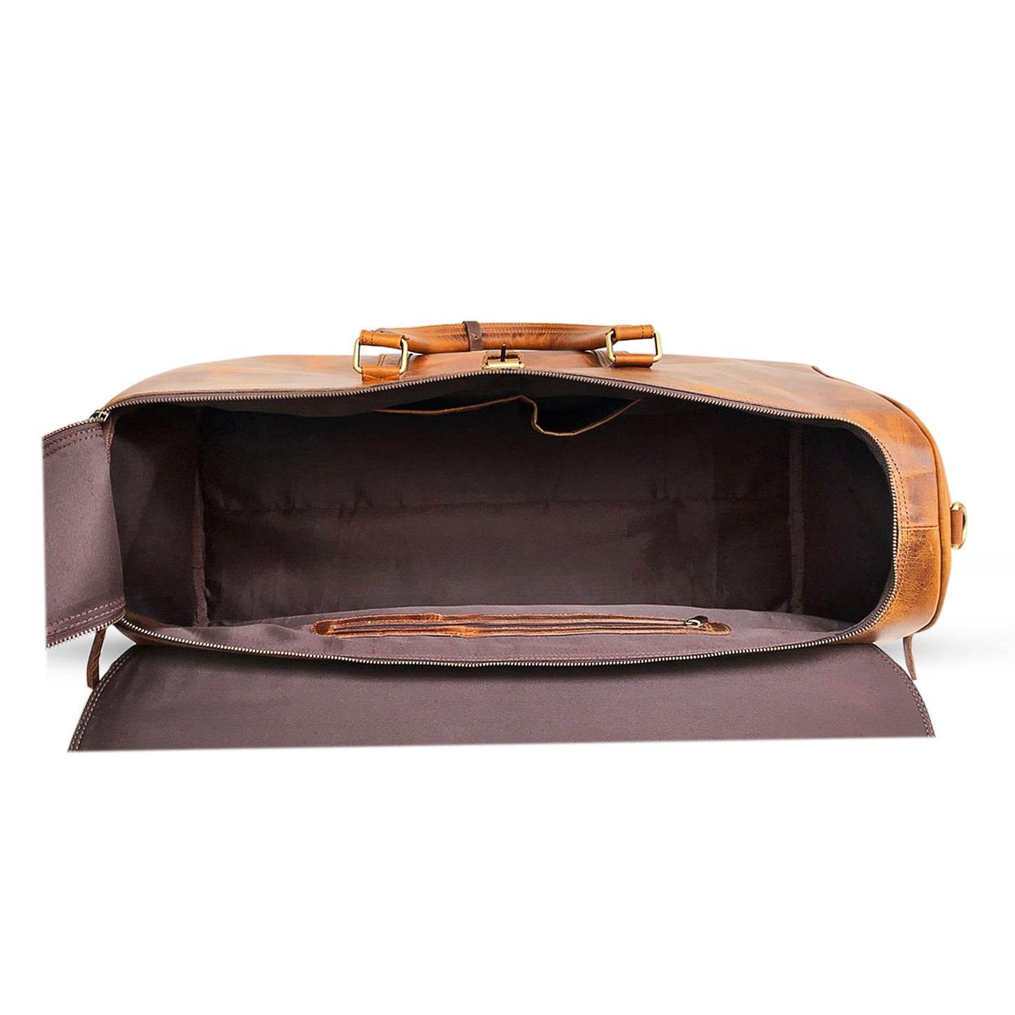 Brown Leather Duffle Bag