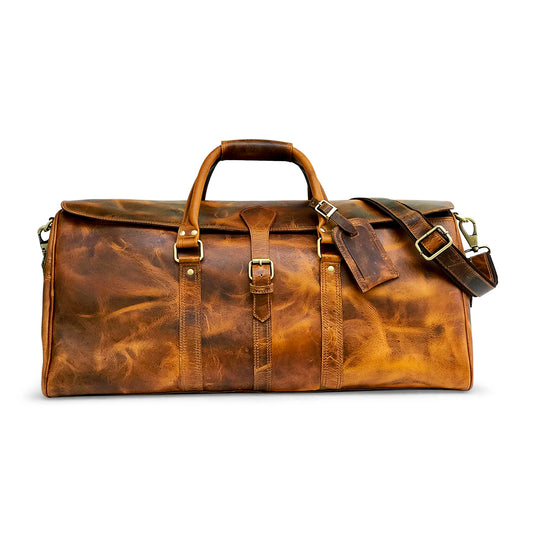 Brown Leather Duffle Bag