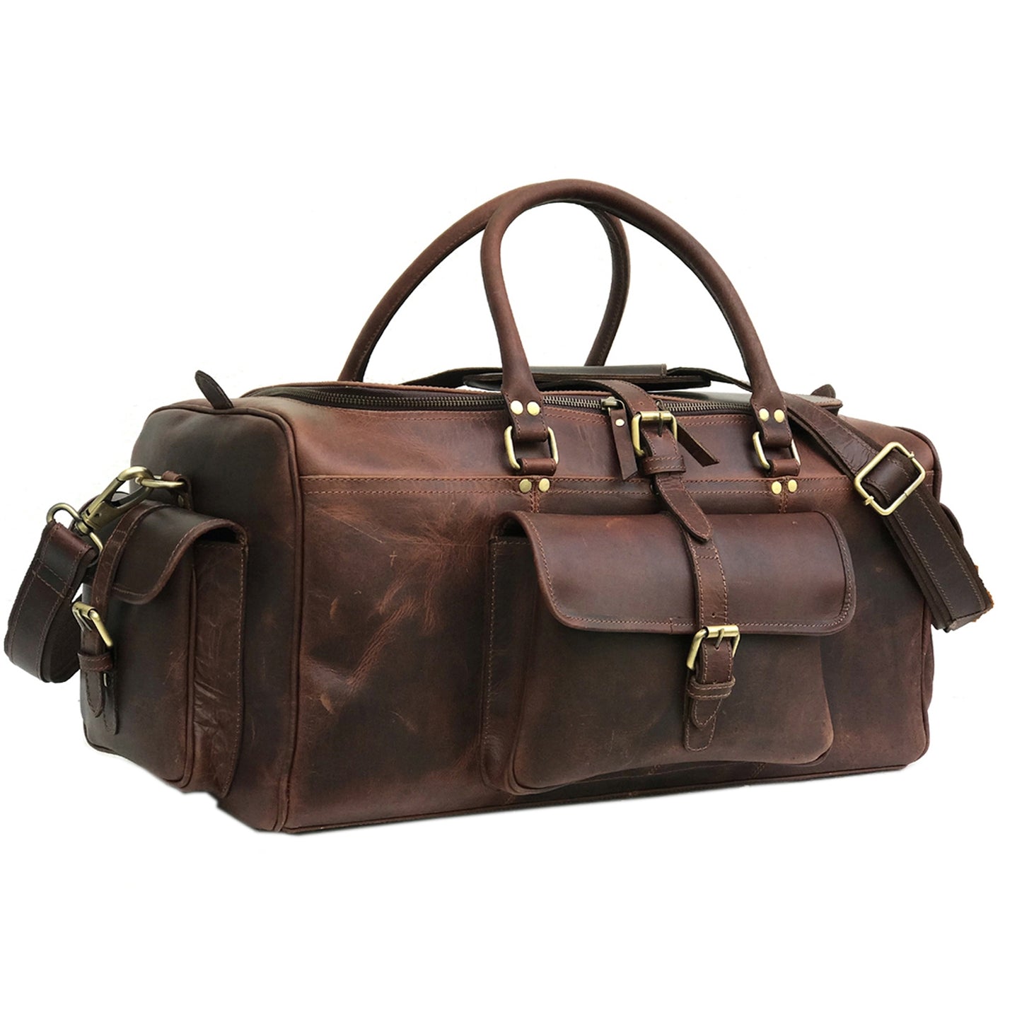 Dark Brown leather Travel Bags