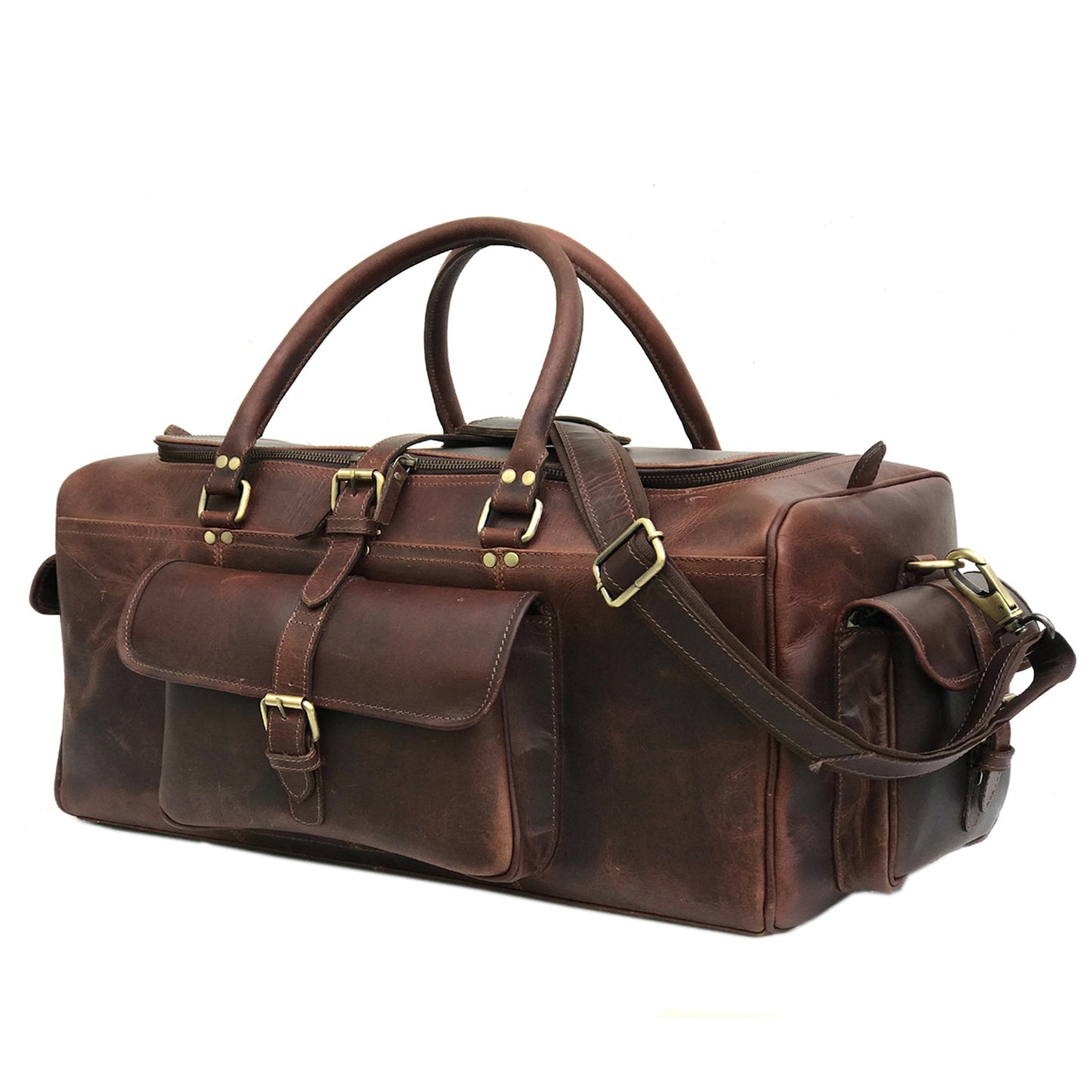 Dark Brown leather Travel Bags